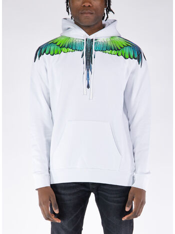 FELPA HOODIE ICON WINGS, 0150 WHITE LIGHT GREEN, small