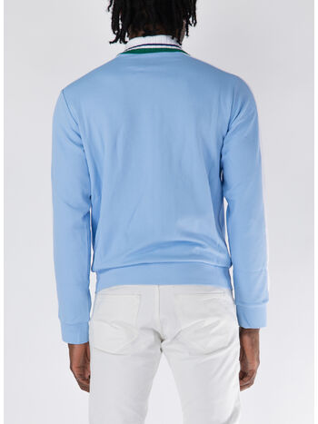 FELPA FULL ZIP CONTRAST YOKE, PALE BLUE, small