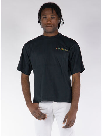 T-SHIRT CON STAMPA POSTERIORE, 110 BLACK, small
