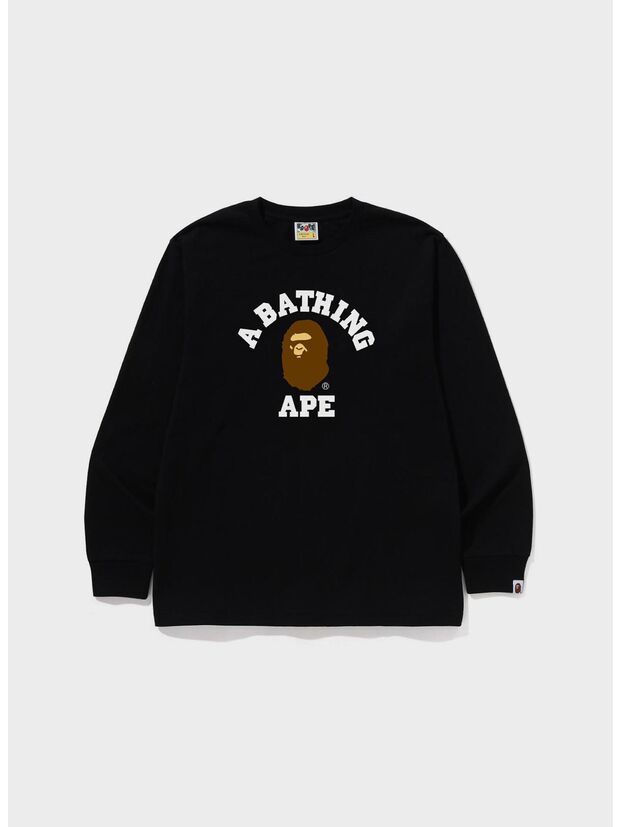 T-SHIRT COLLEGE LS TEE, BLACK, large