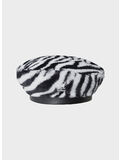 CAPPELLO FAUX FUR BERET UNISEX, WZ189 WHITE ZEBRA, thumb