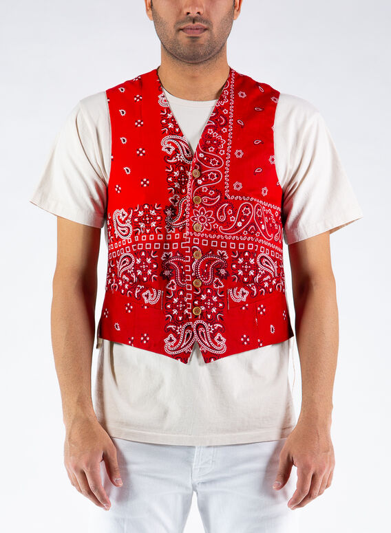 GILET PAISLEY, RED, medium