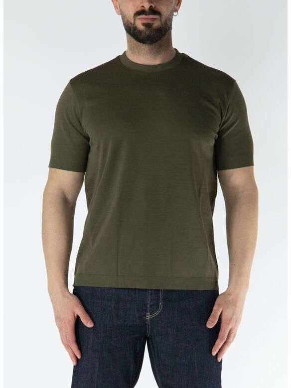 T-SHIRT BASIC ESSENTIAL, 7745 VERDE MILITARE, medium