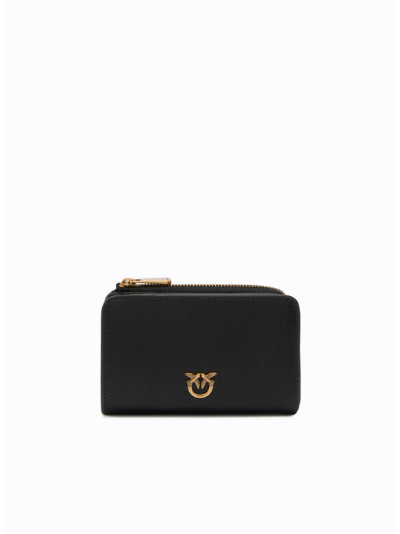 PORTACARTE MINI WALLET, Z99Q NERO-ANTIQUE GOLD, medium