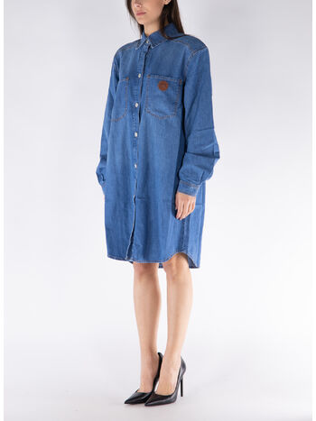 ABITO IN DENIM CON COLETTO A PUNTA, A1295, small