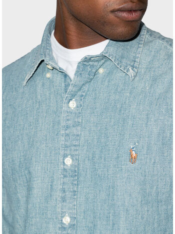 CAMICIA IN DENIM CHAMBRAY, CHAMBRAY, small