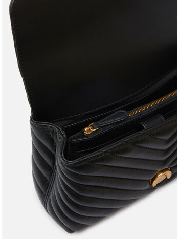 BORSA MINI PUFF LADY LOVE CHEVRON, NERO, small