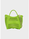BORSA FLAT BUBY BASKET, LIME GREEN / SILVER, thumb