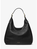 BORSA A SPALLA HOBO NOLITA GRANDE IN PELLE MARTELLATA, 001 BLACK, thumb