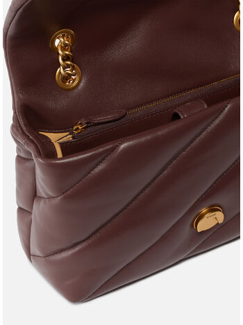 BORSA LOVE PUFF CLASSIC, L86 CIOCCOLATO AMARO/ANTIQUE GOLD, small