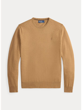 MAGLIONE GIROCOLLO, CROUTON TAN HEATHER, small