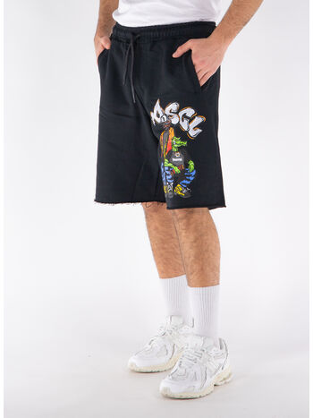SHORTS CON STAMPA, NERO, small