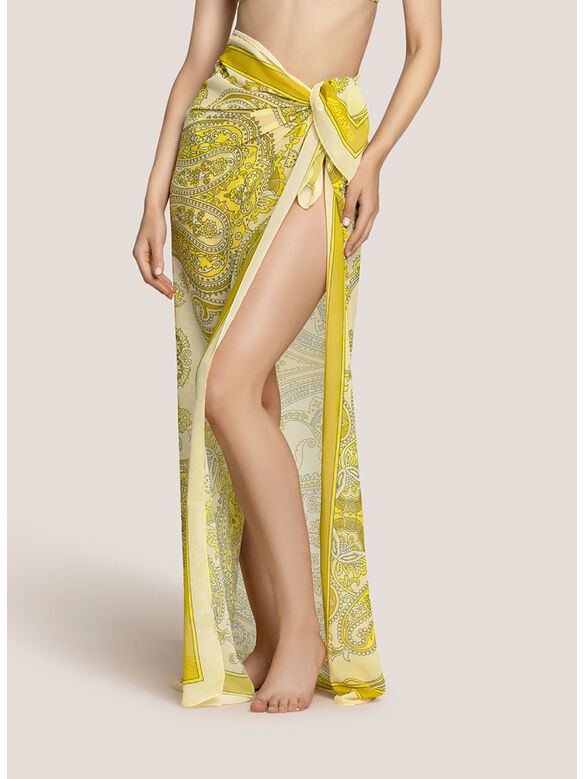GONNA PAREO MIDI COTE D'AZUR STYLE, 020 GIALLO, medium