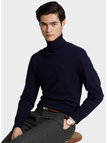 PULLOVER A COLLO ALTO, HUNTER NAVY, small