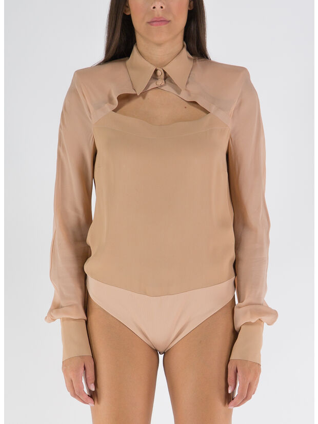 CAMICIA BODY UPPER EAST, 0878 NUDE, large
