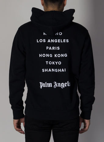 FELPA PARIS SPRAYED LOGO HOODY, BLACK/WHITE, small