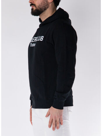 FELPA HOODIE CON LOGO STAMPATO, NERO, small