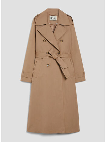 TRENCH DOPPIOPETTO IN GABARDINE, 001 CAMMELLO, small