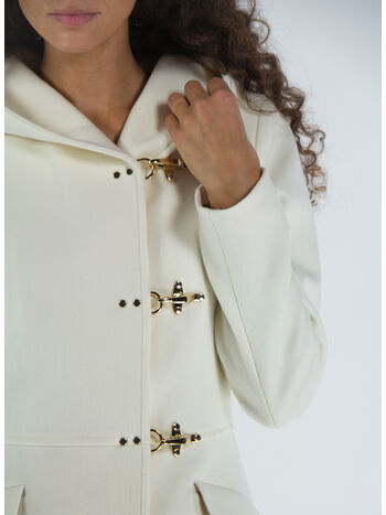 GIUBBOTTO VIRGINIA 3 GANCI CON CAPPUCCIO, B008 BIANCO LANA, small