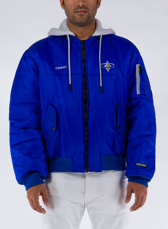 CROSS BOMBER HOODIE, 4572BLUESILVER, medium