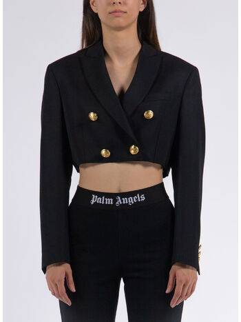 GIACCA CROPPED BOYFRIEND BLAZER, 1076 BLACK GOLD, small