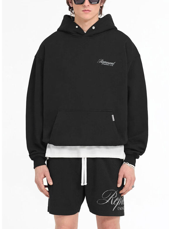 FELPA HOODIE OWNERS CLUB SCRIPT, BLACK, medium