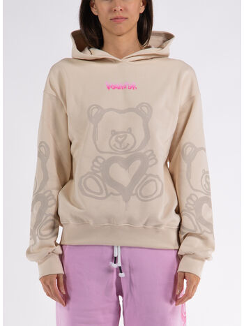 FELPA HOODIE BEAR, CREMA, small