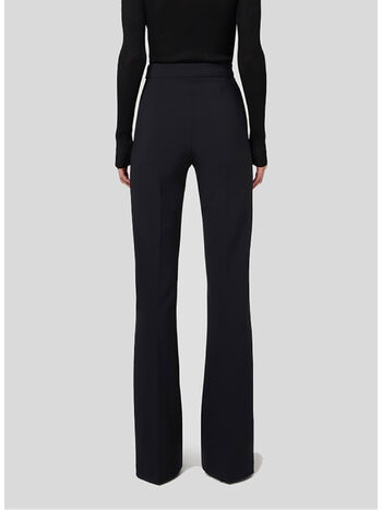 PANTALONE IN CRÊPE STRETCH CON CINTURA, 110 NERO, small