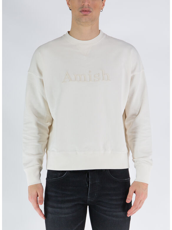 FELPA GIROCOLLO LIGHT WASH, 149 OFF WHITE, medium
