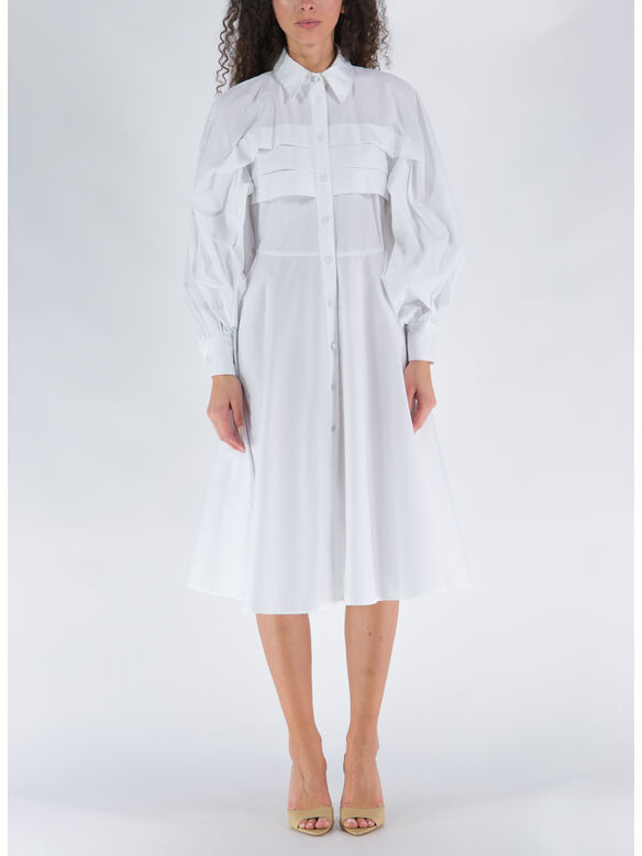 ABITO POPELINE MIDI, 0001-BIANCO, medium
