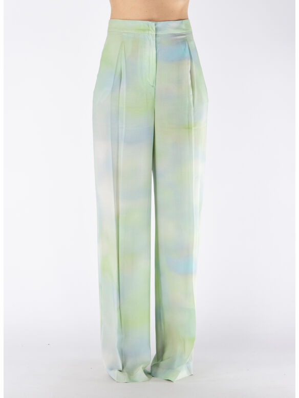 PANTALONE SARTORIALE A VITA ALTA, S5X2 STAMPA FONDO VERDE, medium