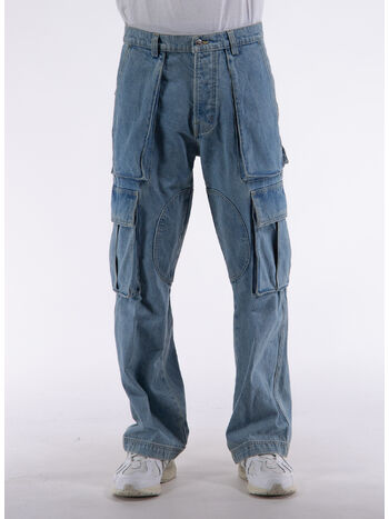 JEANS DENIM LOGO CARGOS, 471 LIGHT WASH, small