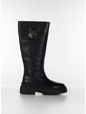 STIVALE ALTO CON LOGO, Z99 BLACK, small