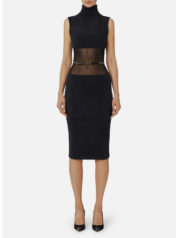 ABITO IN MAGLIA CON CINTURA, 110 NERO, small