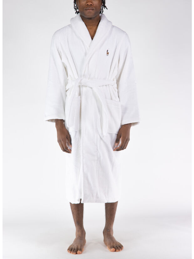 ACCAPPATOIO IN COTONE CON CAPPUCCIO, WHITE, large