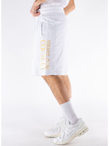 SHORTS SPORTIVI CON LOGO, G03 WHITE/GOLD, small