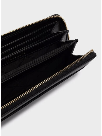 PORTAFOGLIO CON PLACCA ORO, 001 BLACK, small