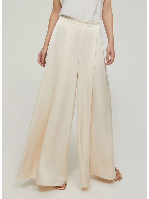 GONNA PANTALONE IN RASO, 001 VANIGLIA, medium