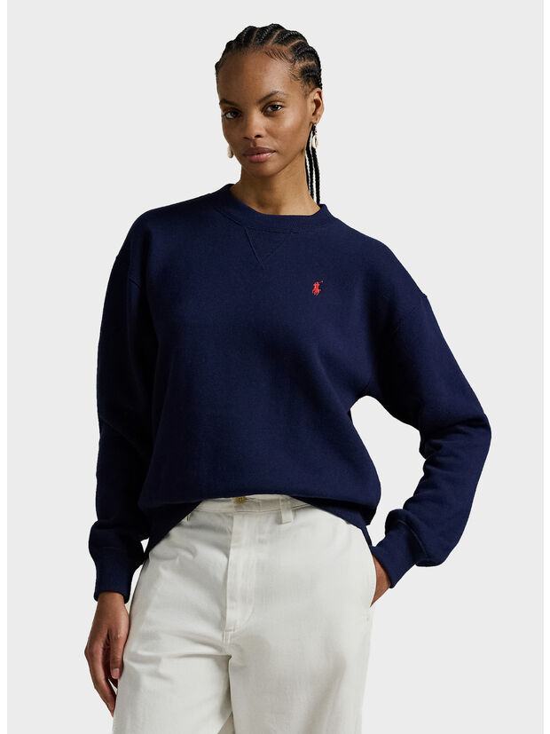 FELPA RICAMATA, CRUISE NAVY, large