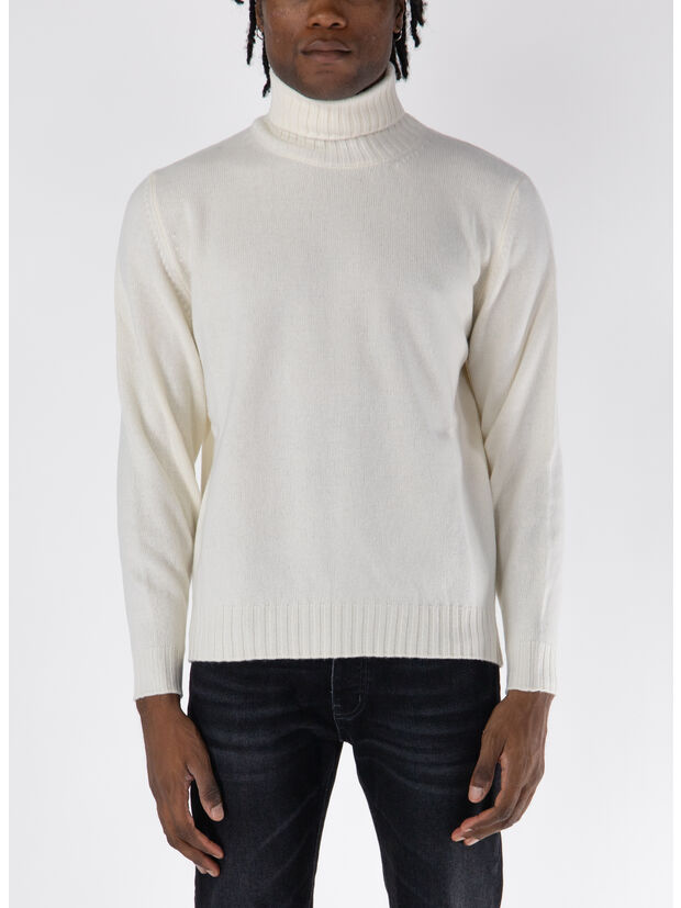 MAGLIONE A COLLO ALTO, 001 PANNA, large