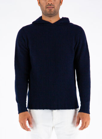 MAGLIONE CON CAPPUCCIO, 880NAVY, small