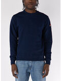 FELPA GIROCOLLO CON PATCH LOGO, 160 BLU NAVY, thumb