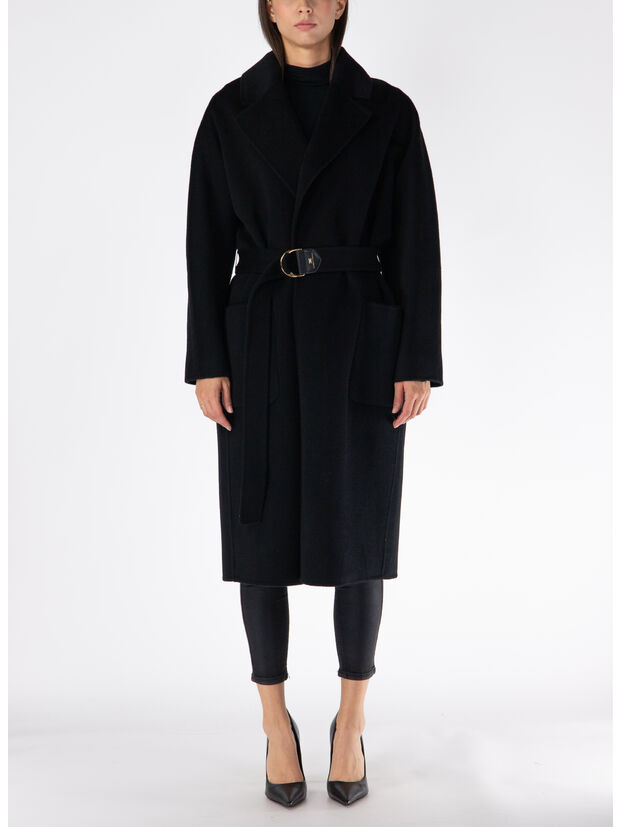 CAPPOTTO CON COLLO REVERS, 110 NERO, large