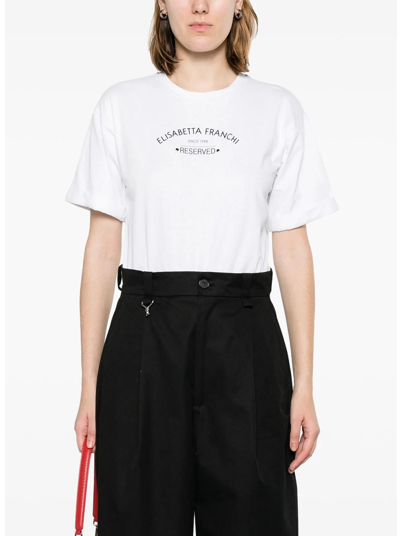 ELISABETTA FRANCHI T-SHIRT CON STAMPA LOGO | a473920 | Selecteur