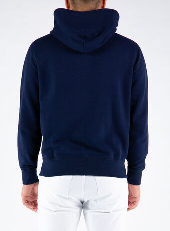 FELPA CON CAPPUCCIO FLEECE, CRUISENAVY, small