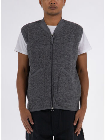 GILET ZIP WAISTCOAT, GREY MARL, small