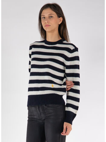 MAGLIA SRC WOOL, Navy/Ecru Stripe, small
