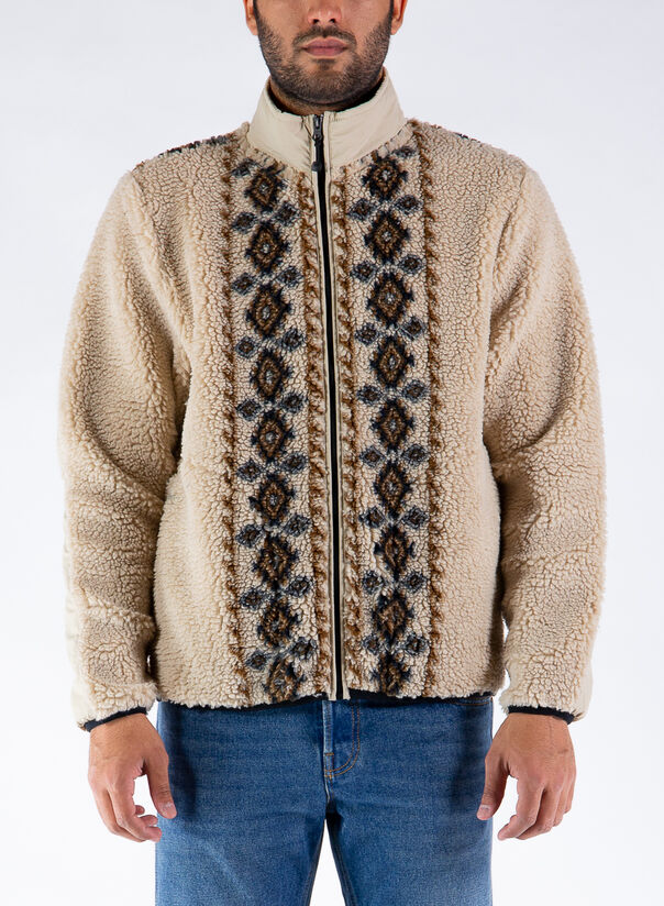GIUBBOTTO LIMA JACQUARD SHERPA JACKET, BEIGE, large