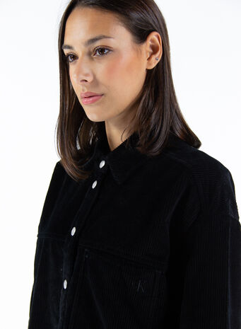 CAMICIA IN VELLUTO A COSTE OVERSIZE, BEHCKBLACK, small