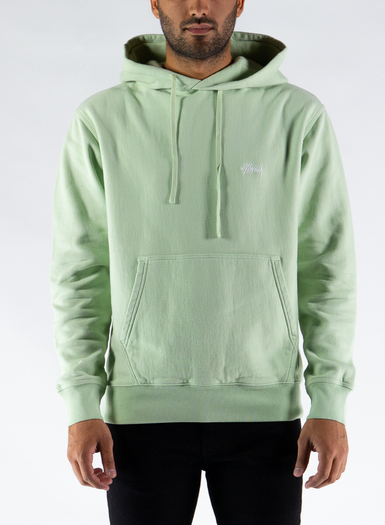 STUSSY FELPA STOCK LOGO HOOD Verde Selecteur